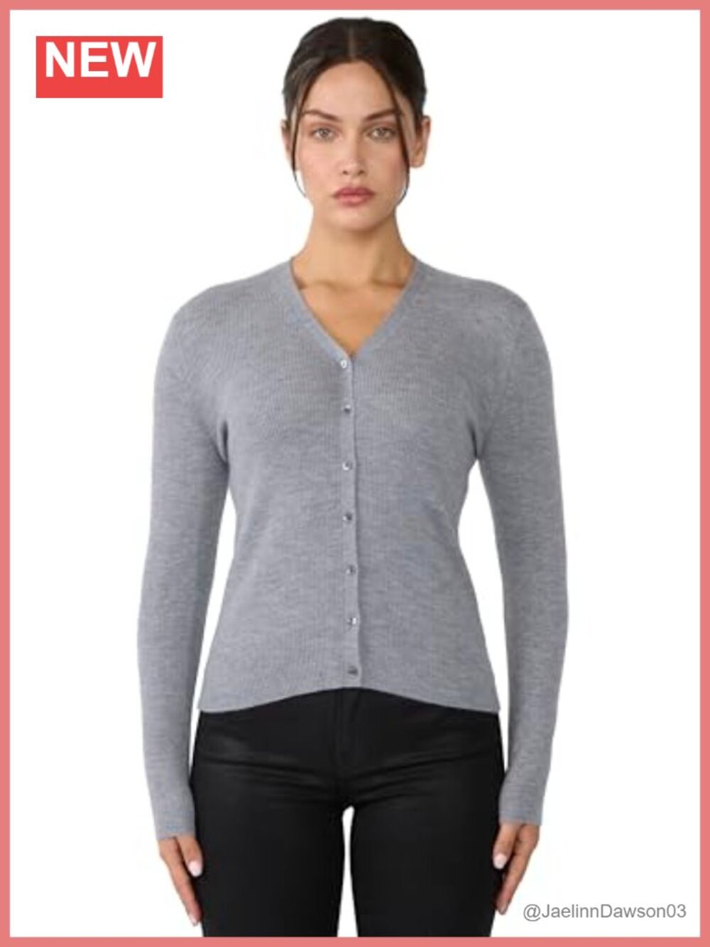 100% Cashmere V-Neck Cardigan Sweater Ribbed Tissue Weight Womens